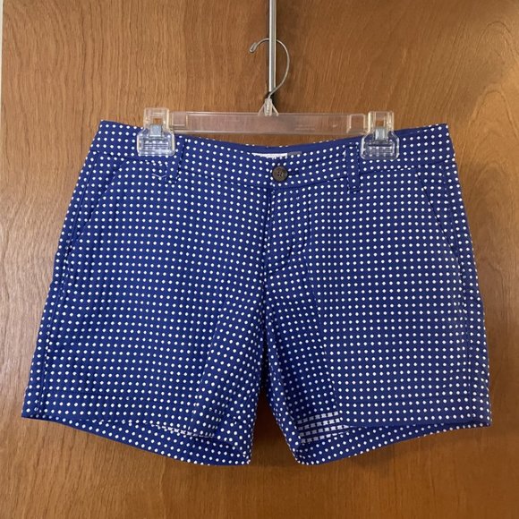 Old Navy Polka Dot Everyday Shorts Size 4 Womens Royal Blue And White EUC - Picture 2 of 6